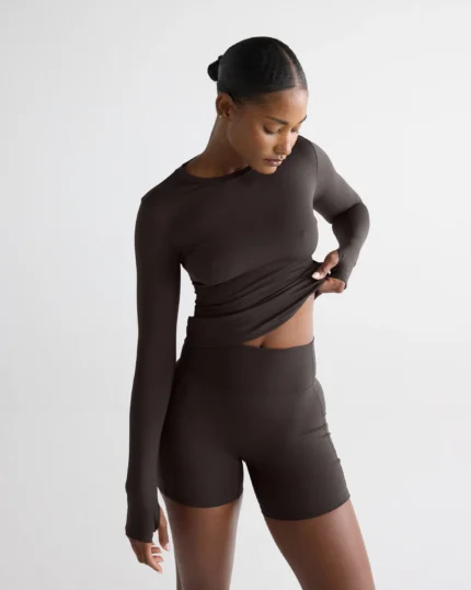 Ultimate Long Sleeve Top - Coffee Bean
