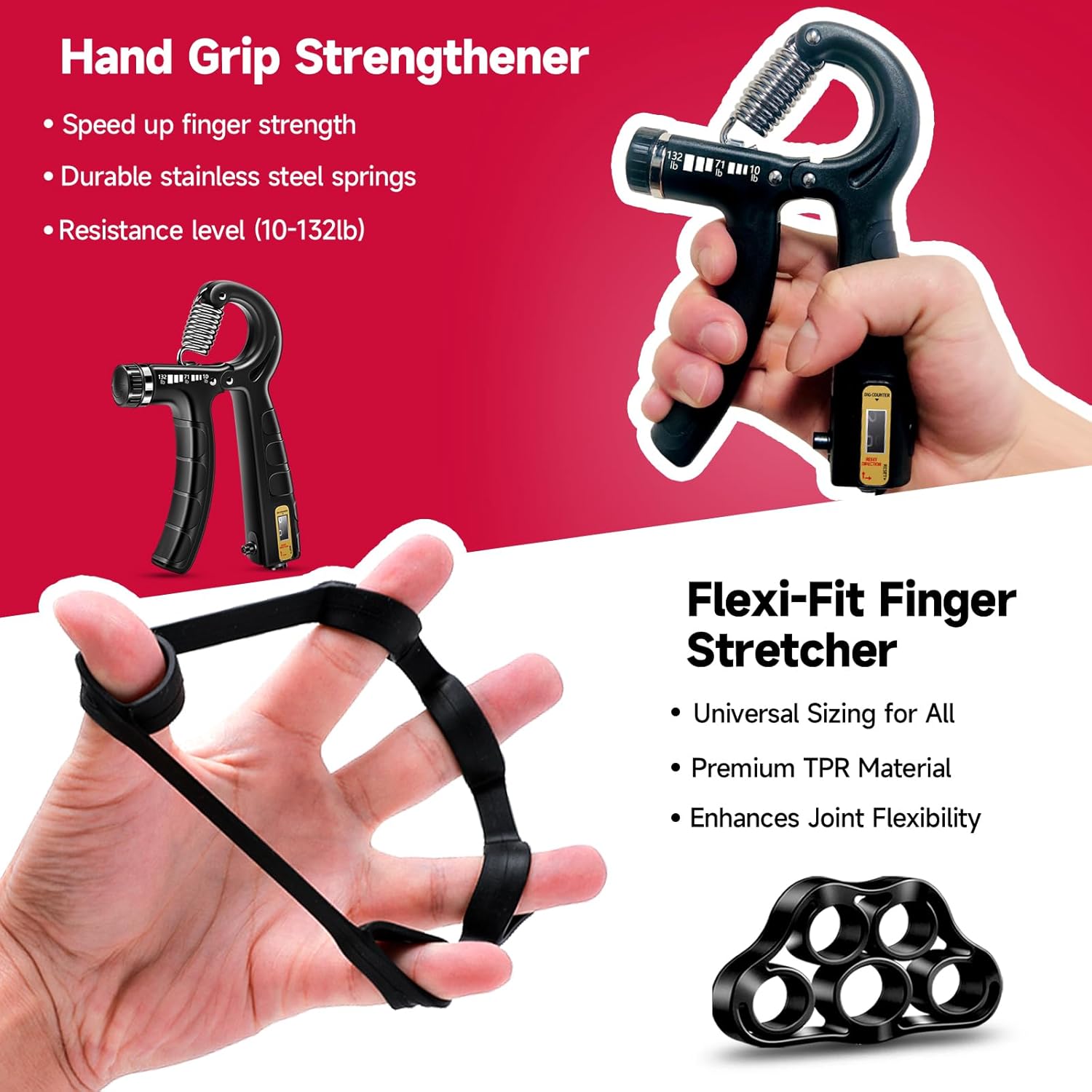 Hand Gripper Strengthener Kit With Adjustable Resistance - Image 3